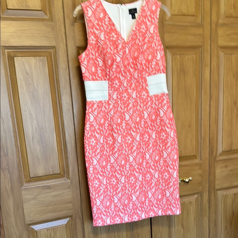 Elegant Coral Sleeveless Dress